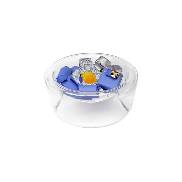 450g Clear Double Glass Bowl, Spring Chocolate Arrangement 