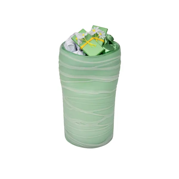 600g Matte Green Colored Vase, Spring Chocolate Arrangement 