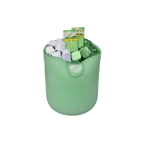 650g Green Colored Glass Bowl, Spring Chocolate Arrangement 