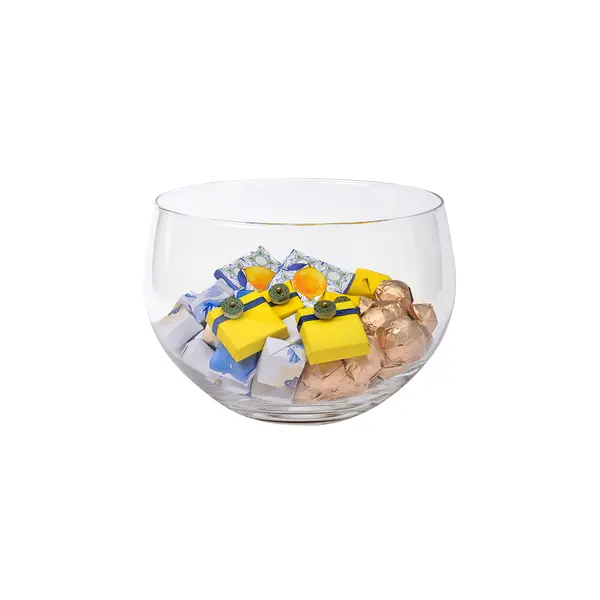 1200g Clear Glass Wide Bowl, Spring Chocolate Arrangement 