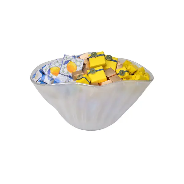 1200g White Colored Glass Bowl, Spring Chocolate Arrangement 