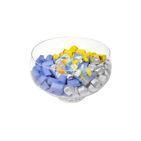 1950g Wide Clear Glass Bowl, Spring Chocolate  Arrangement 