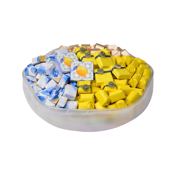 2100g Wide White Colored Bowl, Spring Chocolate  Arrangement 