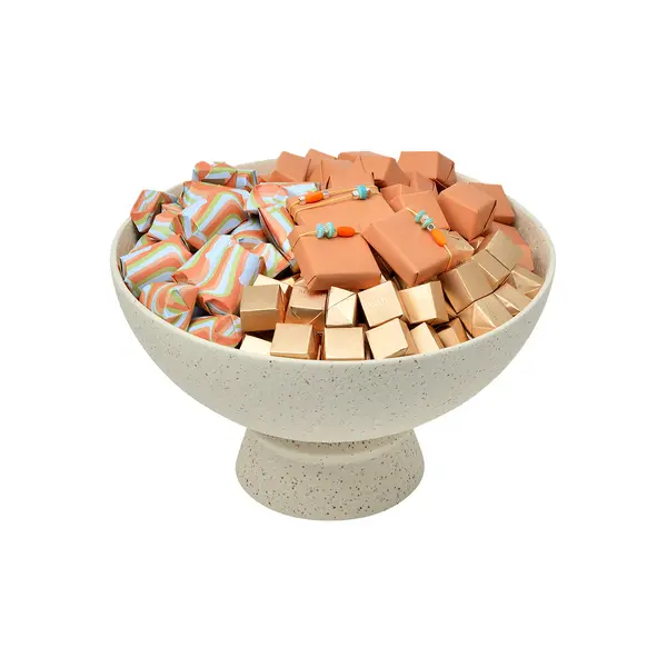 1250g Footed Ceramic Bowl, Summer Chocolate Arrangement
