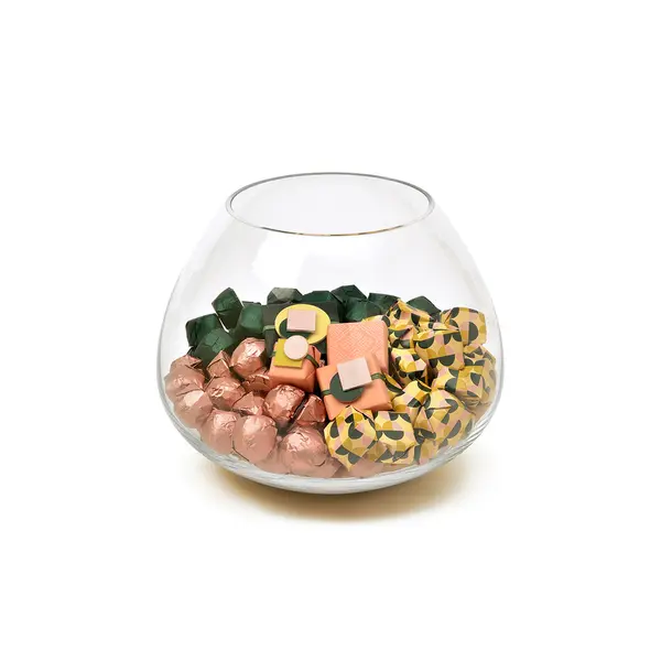 1300g, Clear Glass Bowl, Fall Chocolate Arrangement