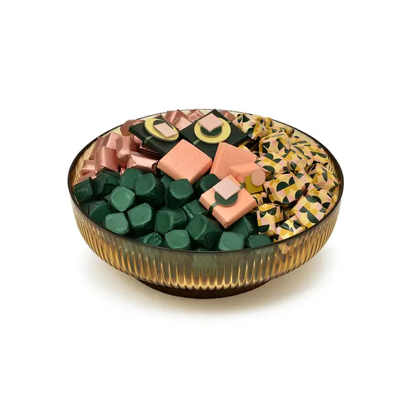 1150g, Yellow Glass Bowl, Fall Chocolate Arrangement