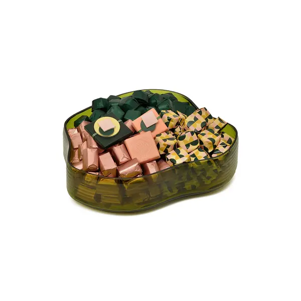 1600g, Green Colored Bowl, Fall Chocolate Arrangement