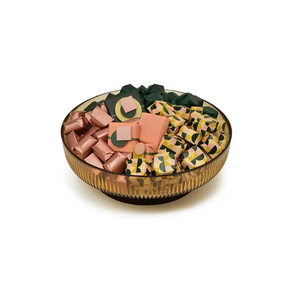 1900g, Yellow Glass Bowl, Fall Chocolate Arrangement
