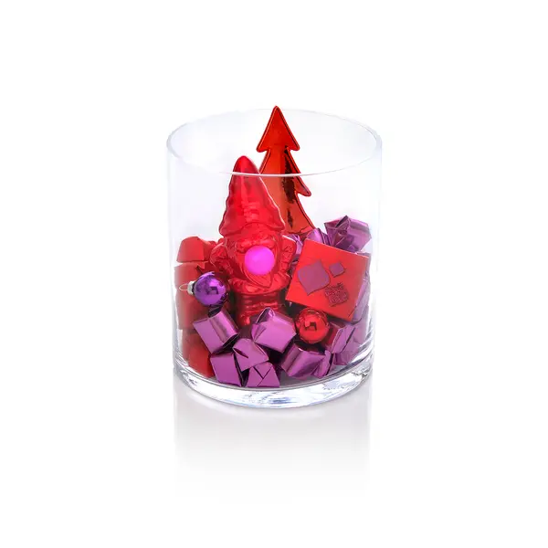 650g Round Clear Glass Bowl, Christmas Chocolate Arrangement