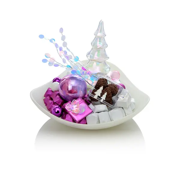 1300g White Resine Bowl, Christmas Chocolate Arrangement