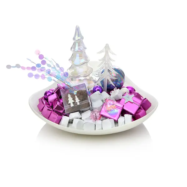 1900g  White Resine Bowl, Christmas Chocolate Arrangement