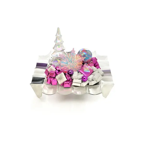 Colored Glass Center Plate, Christmas Chocolate Arrangement