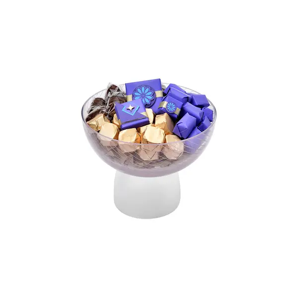 750g, Colored Glass bowl, Ramadan Chocolate Arrangement