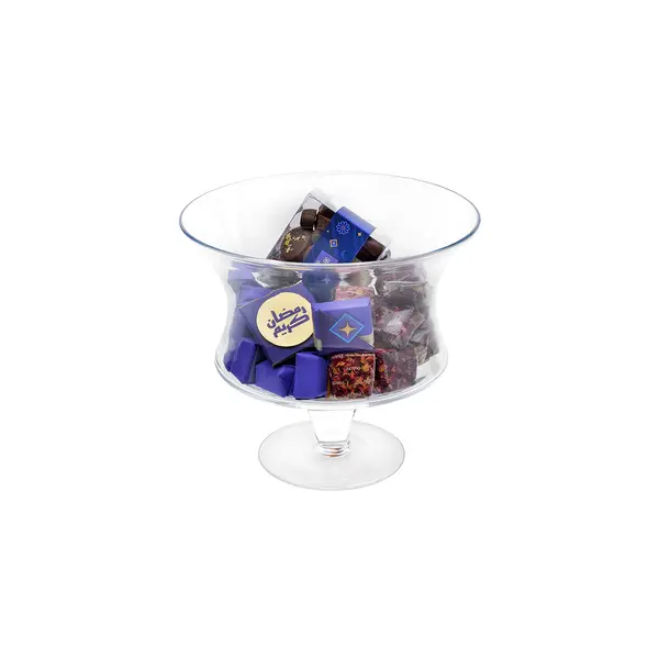 850g, Footed Clear Glass bowl, Ramadan Chocolate Arrangement