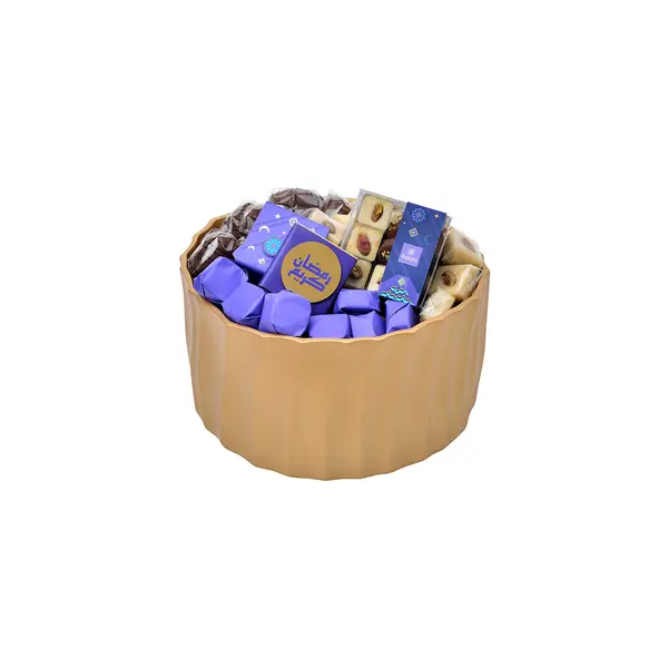 1050g, Ceramic Gold bowl, Ramadan Chocolate Arrangement