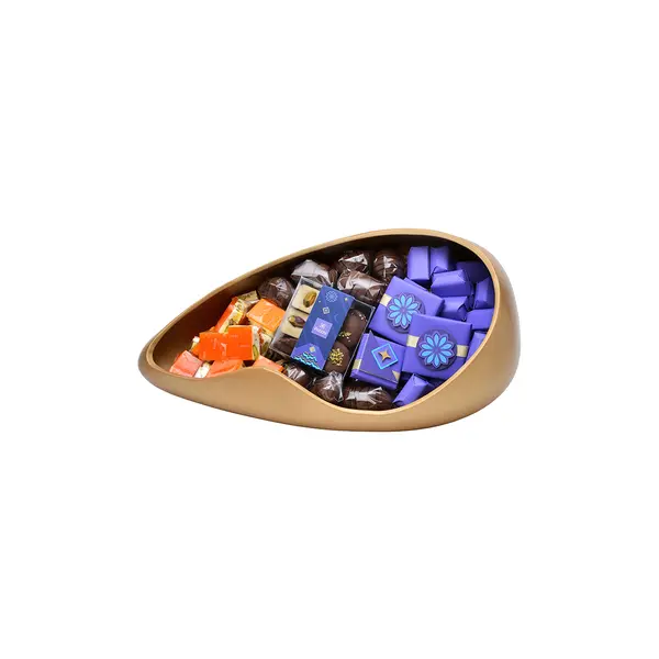 1250g, Ceramic Gold bowl, Ramadan Chocolate Arrangement