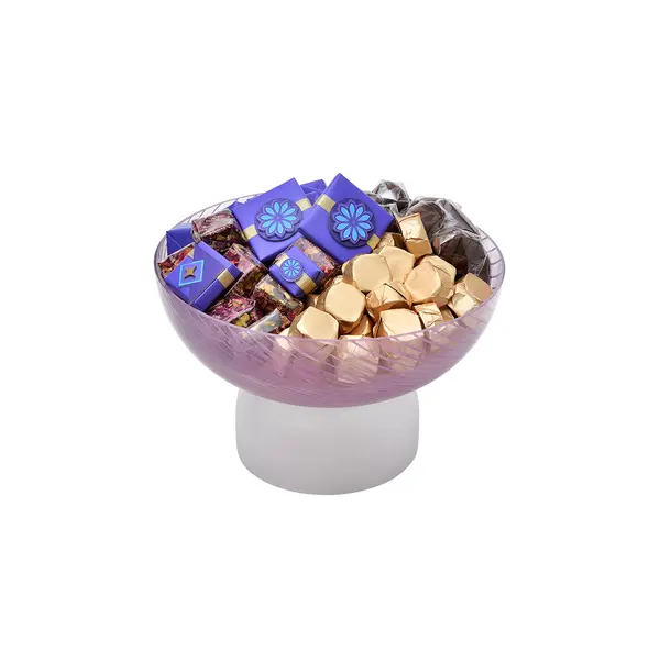 1650g, Footed Colored Glass bowl, Ramadan Chocolate Arrangement