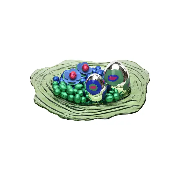 1000g, Green wide glass bowl, Easter Arrangements