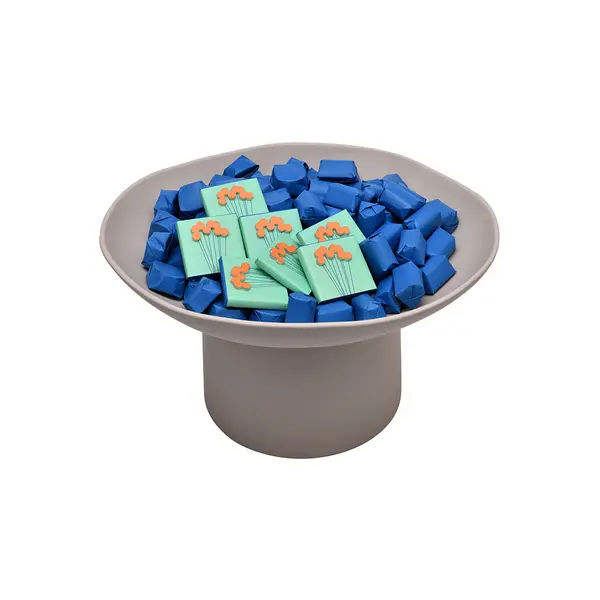 1450g, Footed Ceramic Bowl, Spring Chocolate Arrangement