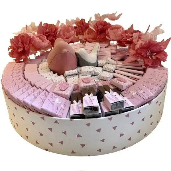 5.5lb Round Chocolate Tray For Baby Girl