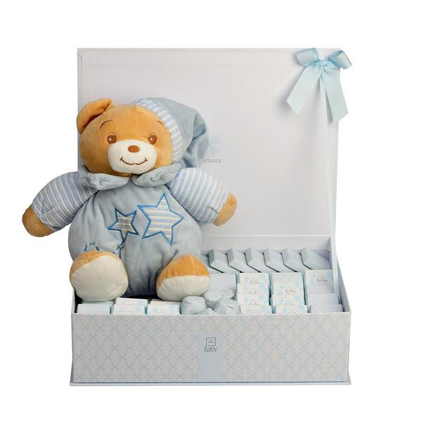 1kg Blue Baby Boy Large Chocolate Box with stuffed  Bear