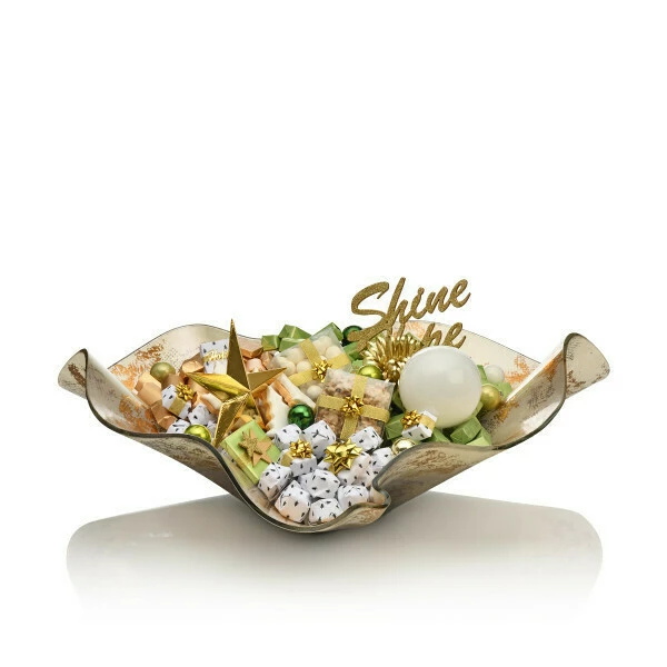 4500g Multi-Colored Glass Centerpiece  - Christmas Chocolate Gift Arrangement