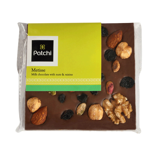 Metisse- Milk Chocolate Bar with Crunchy Nuts and Raisins, 120g