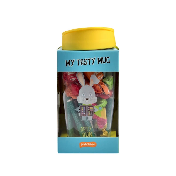 Arty Bunny mug filled with chocolates