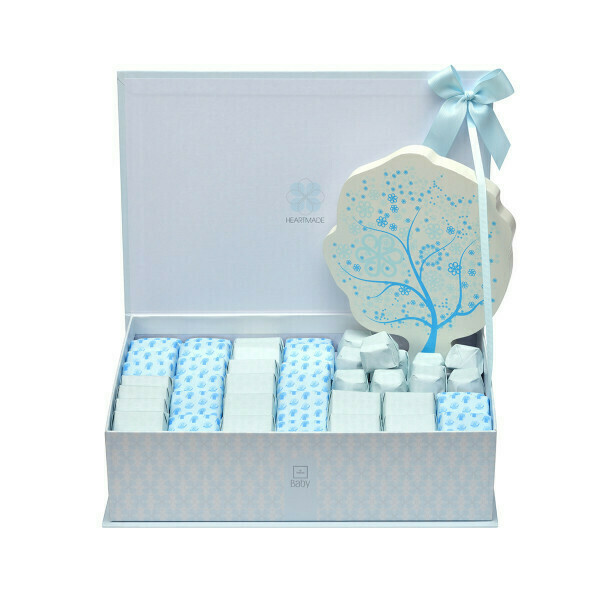 825g Blue Baby Boy Chocolate Box with Tree Figure