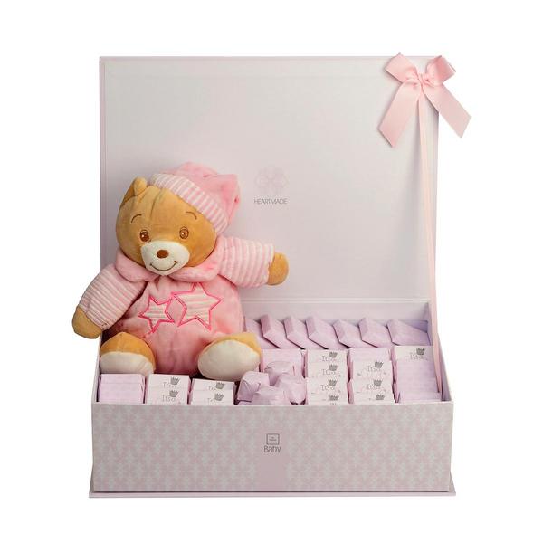 1kg Pink Baby Girl Large Chocolate Box with stuffed  Elephant