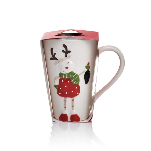 Christmas Reindeer Mug With Chocolates And Cookies, 135g