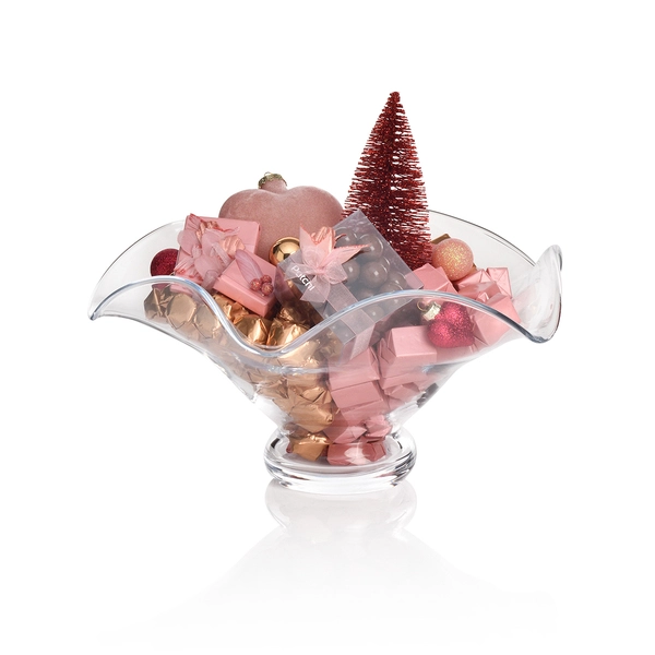 1900g Curved Glass Centerpiece, Christmas Arrangement
