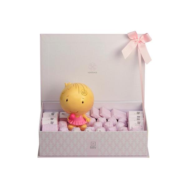 665g Pink Baby Girl Chocolate Box with Fairy Figure