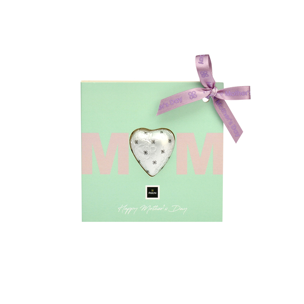 Mum Card with 1 Piece of Heart Chocolate