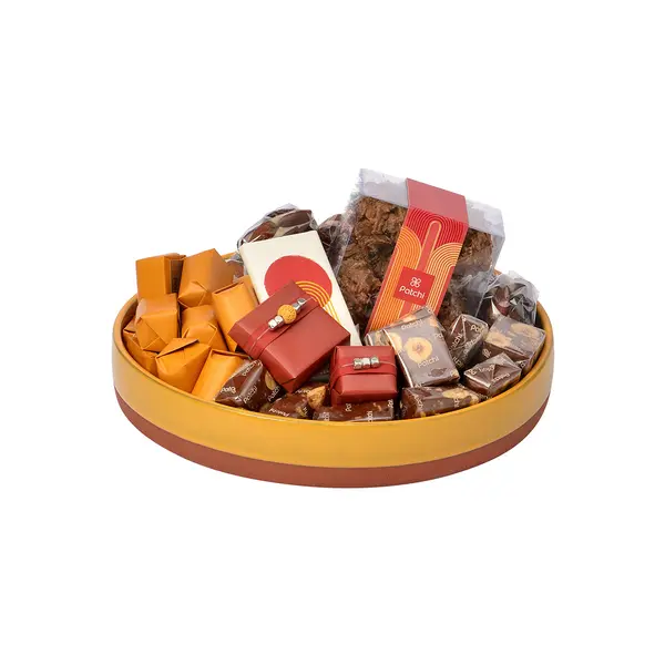 700g Round Two-Toned Ceramic Tray, Ramadan Arrangement 