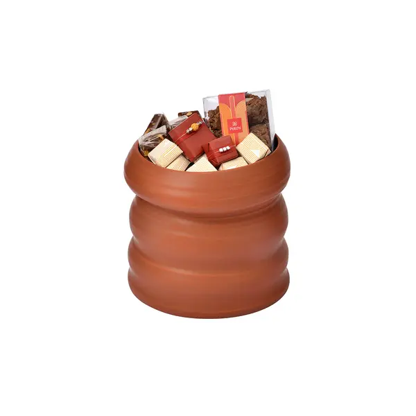 500g Ribbed Cylindrical Ceramic Vase, Ramadan Arrangement