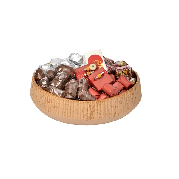 1000g Round Sculpted Ceramic Tray, Ramadan Arrangement