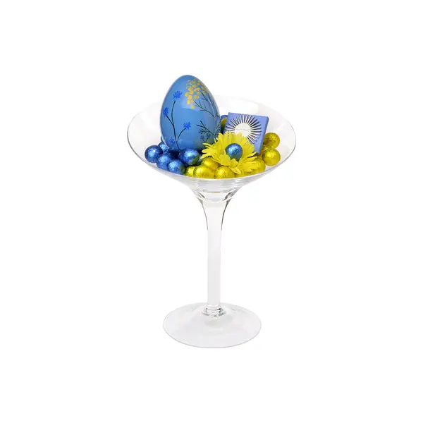 500g Tall Clear Glass Footed Bowl, Easter Arrangement 