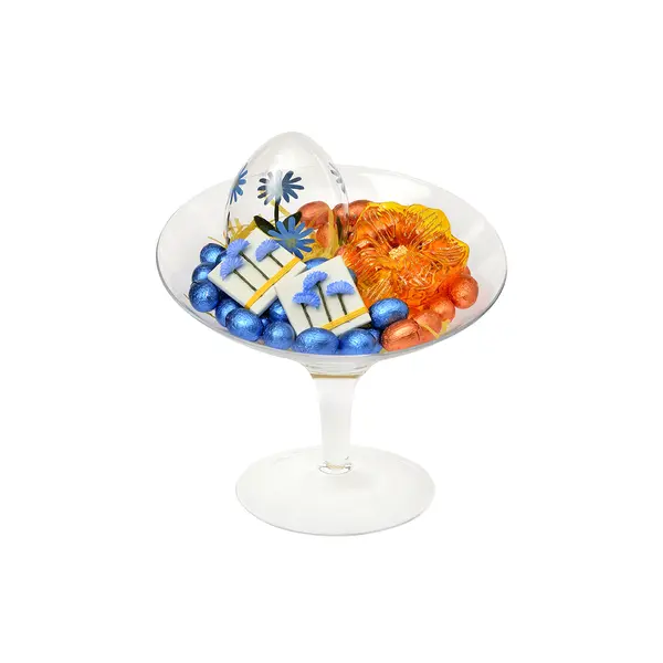 700g Footed Clear Glass Bowl, Easter Arrangement