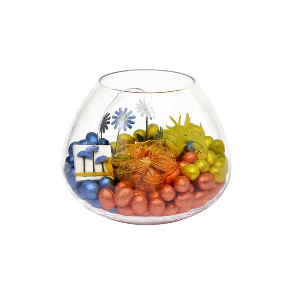 1400g Clear Glass Vase, Easter Arrangement
