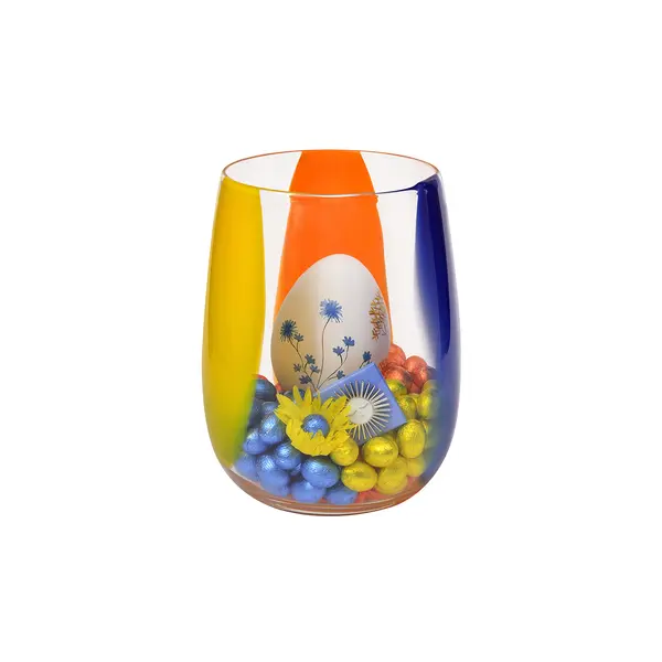 650g Colored Glass Tall Bowl, Easter Arrangement