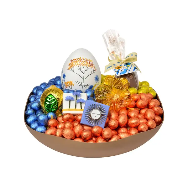 2150g Round Metal Bowl, Easter Arrangement