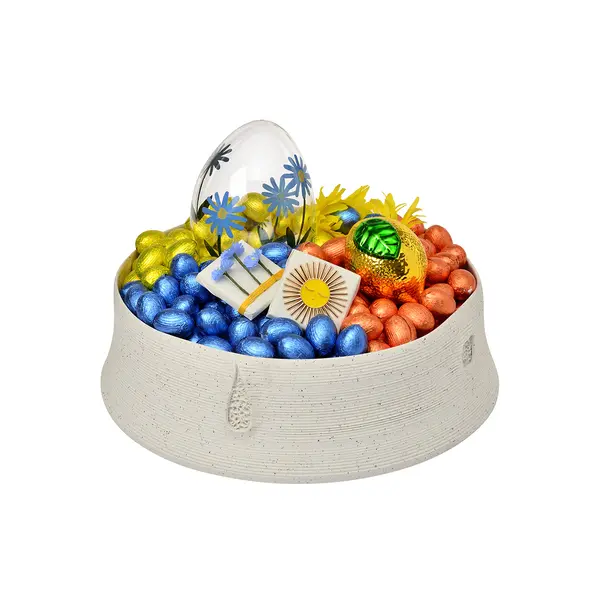 1550g Patterned Ceramic Bowl, Easter Arrangement