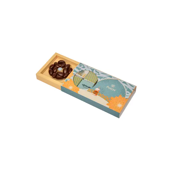 Drawer Box of 120g of Chocolate and Almond Dragees, Adha Chocolate Gift 