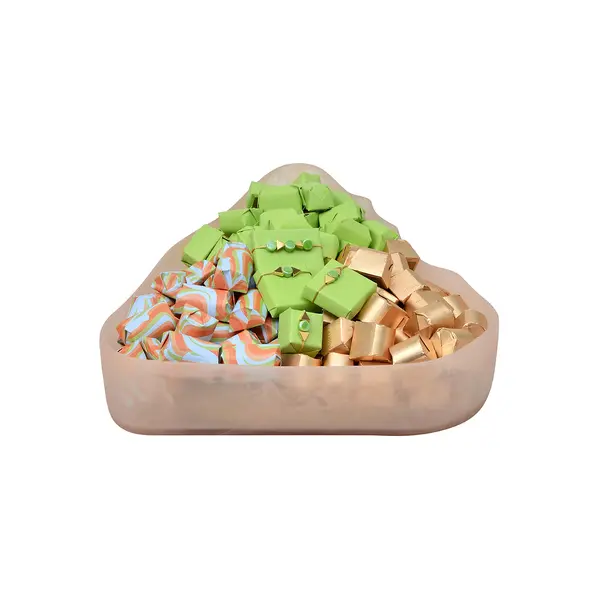 1350g Triangle Resine Bowl, Summer Chocolate Arrangement
