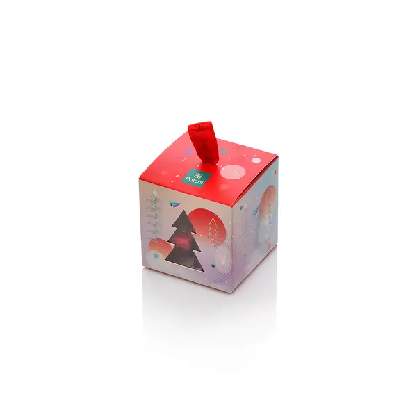Tree Ornament Box with 9 wrapped chocolates, Santa Collection