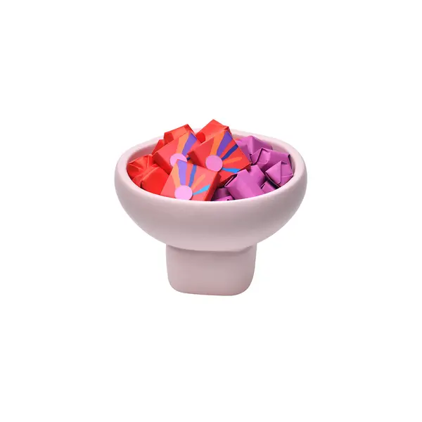 380g, White Footed Ceramic Bowl, Summer Chocolate Arrangement 