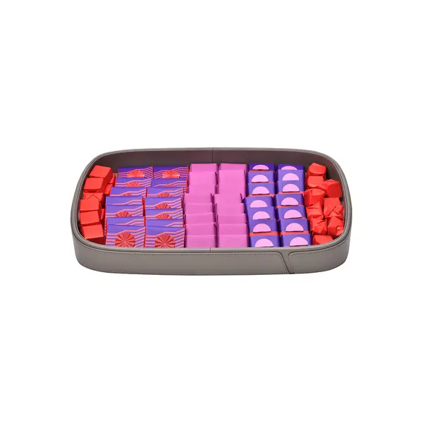1195g, Leather Tray, Summer Chocolate Arrangement 