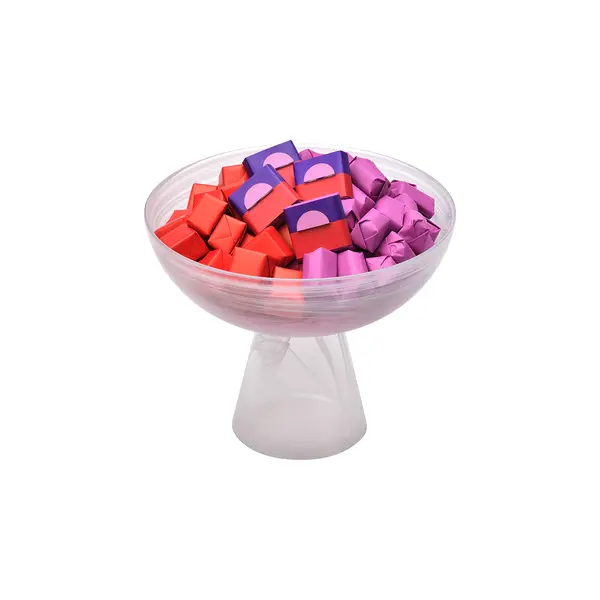 985g, Footed Colored Glass Bowl, Summer Chocolate Arrangement 