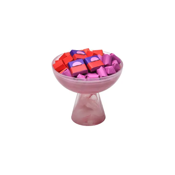 630g, Footed Colored Glass Bowl, Summer Chocolate Arrangement 